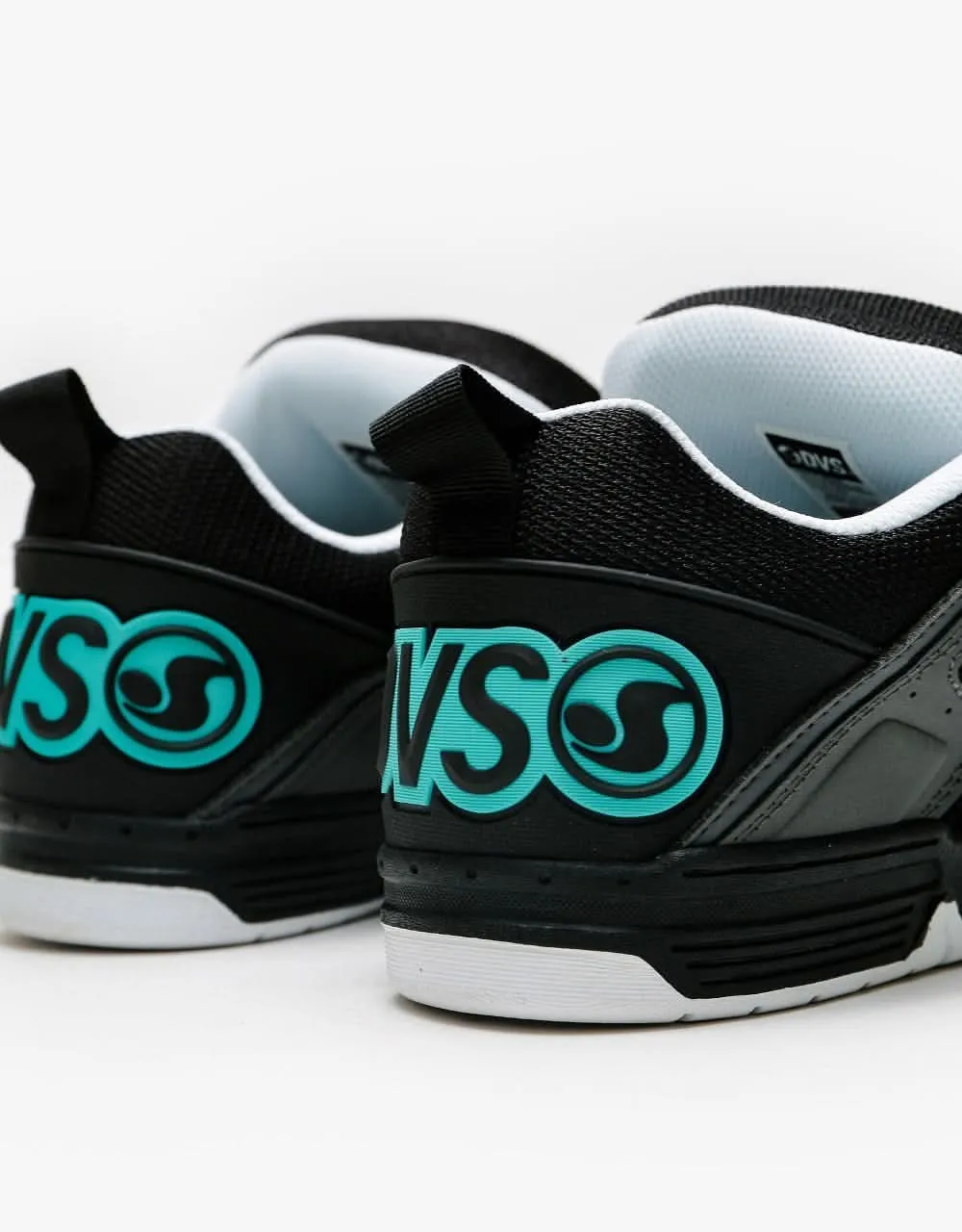 DVS Comanche Skate Shoes - Black/Charcoal/Turquoise Nubuck