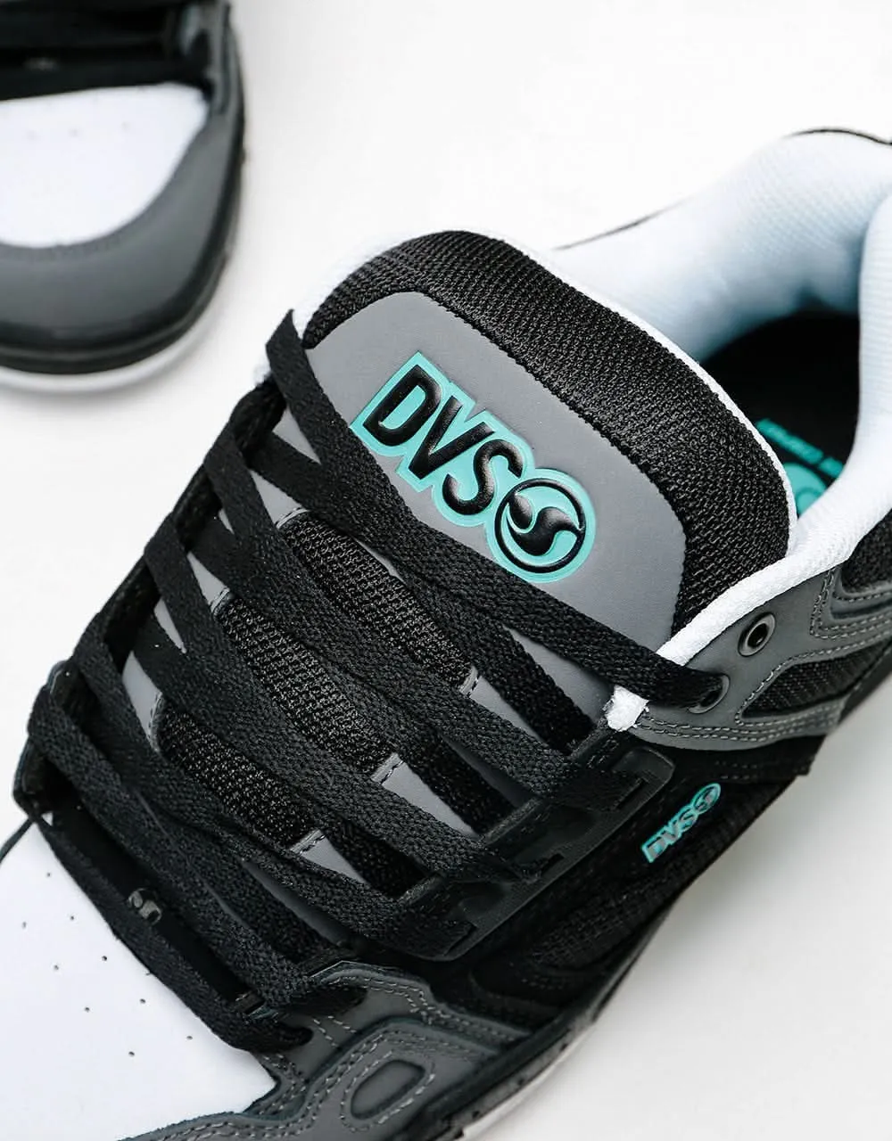 DVS Comanche Skate Shoes - Black/Charcoal/Turquoise Nubuck