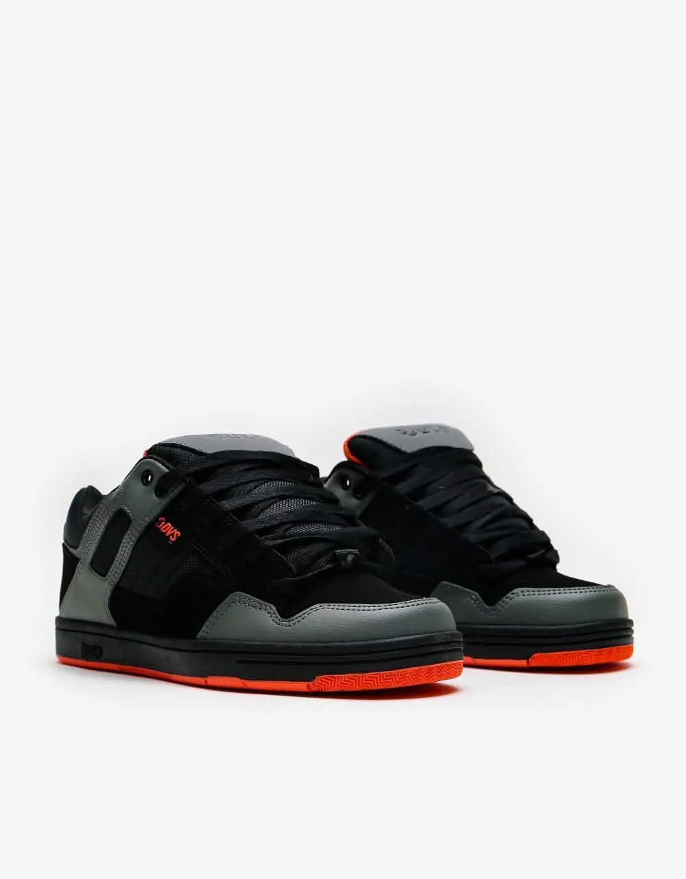 DVS Enduro 125 Skate Shoes - Black/Charcoal/Orange Nubuck