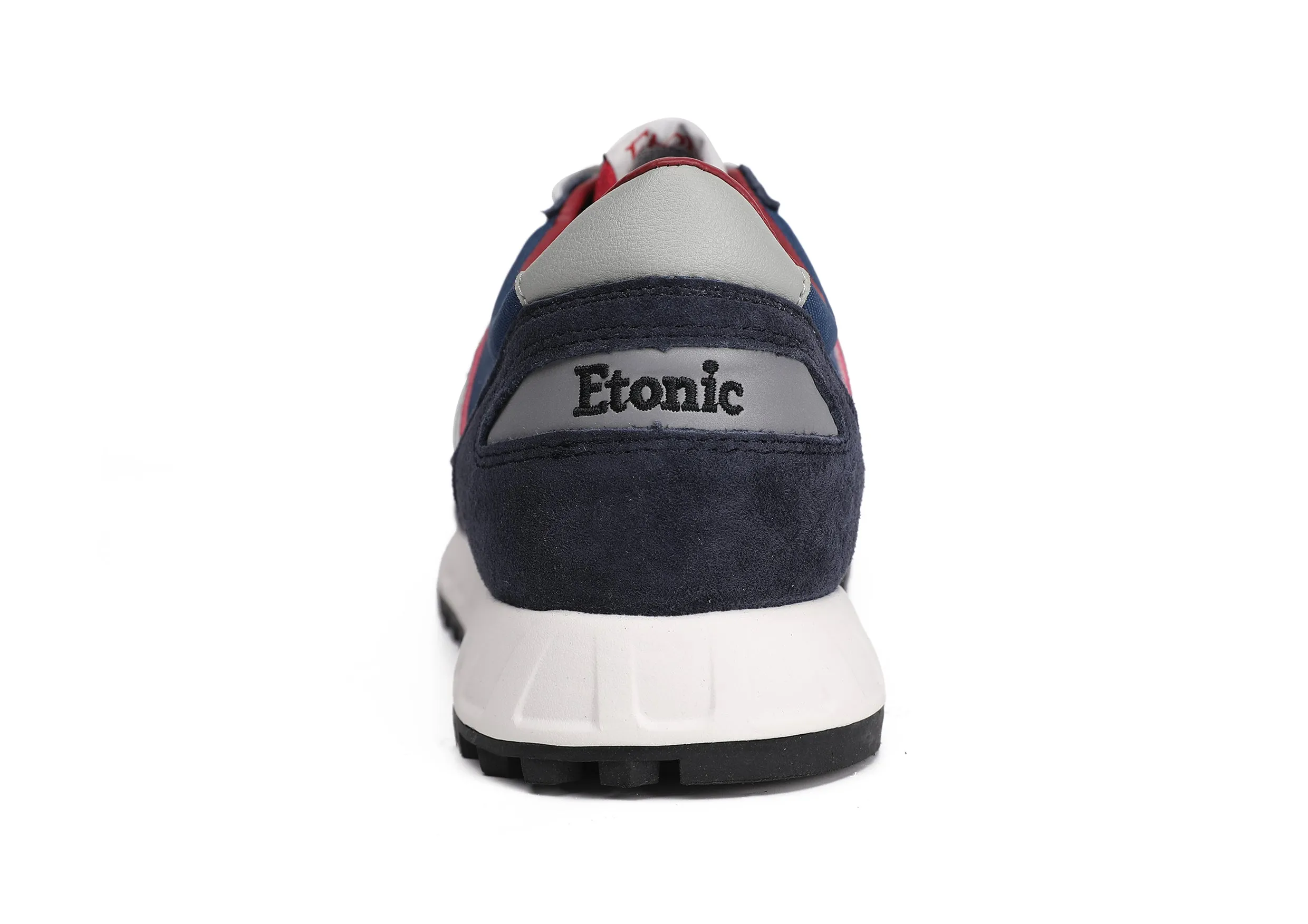 Etonic PR538 runners in dark blue suede, blue nylon, red inserts and black details.