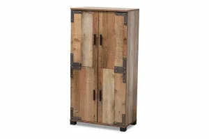 Fella Farmhouse Rustic Finished Wood 4-Door Shoe Cabinet