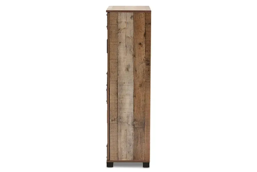 Fella Farmhouse Rustic Finished Wood 4-Door Shoe Cabinet