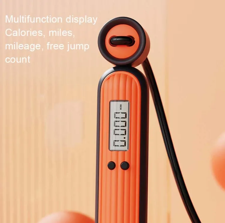 Fitness Sport Intelligent Electronic Counting Skipping Rope, Style: Big Ball Dual Use (Orange)