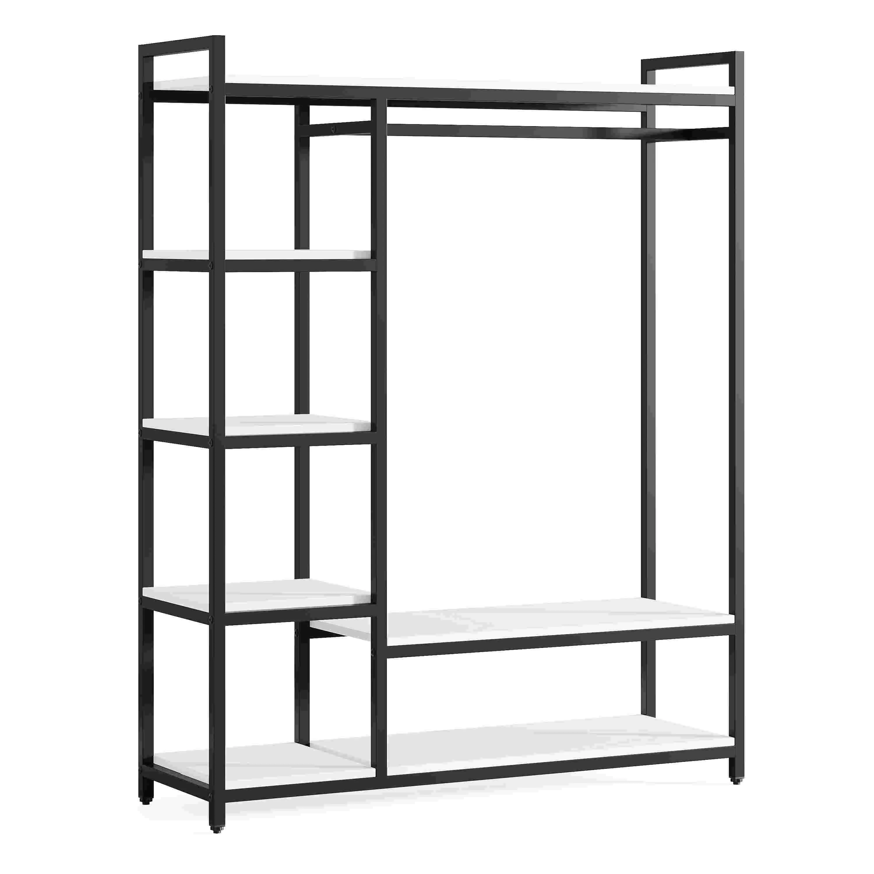 Freestanding Closet Organizer, Garment Rack with 6 Shelves