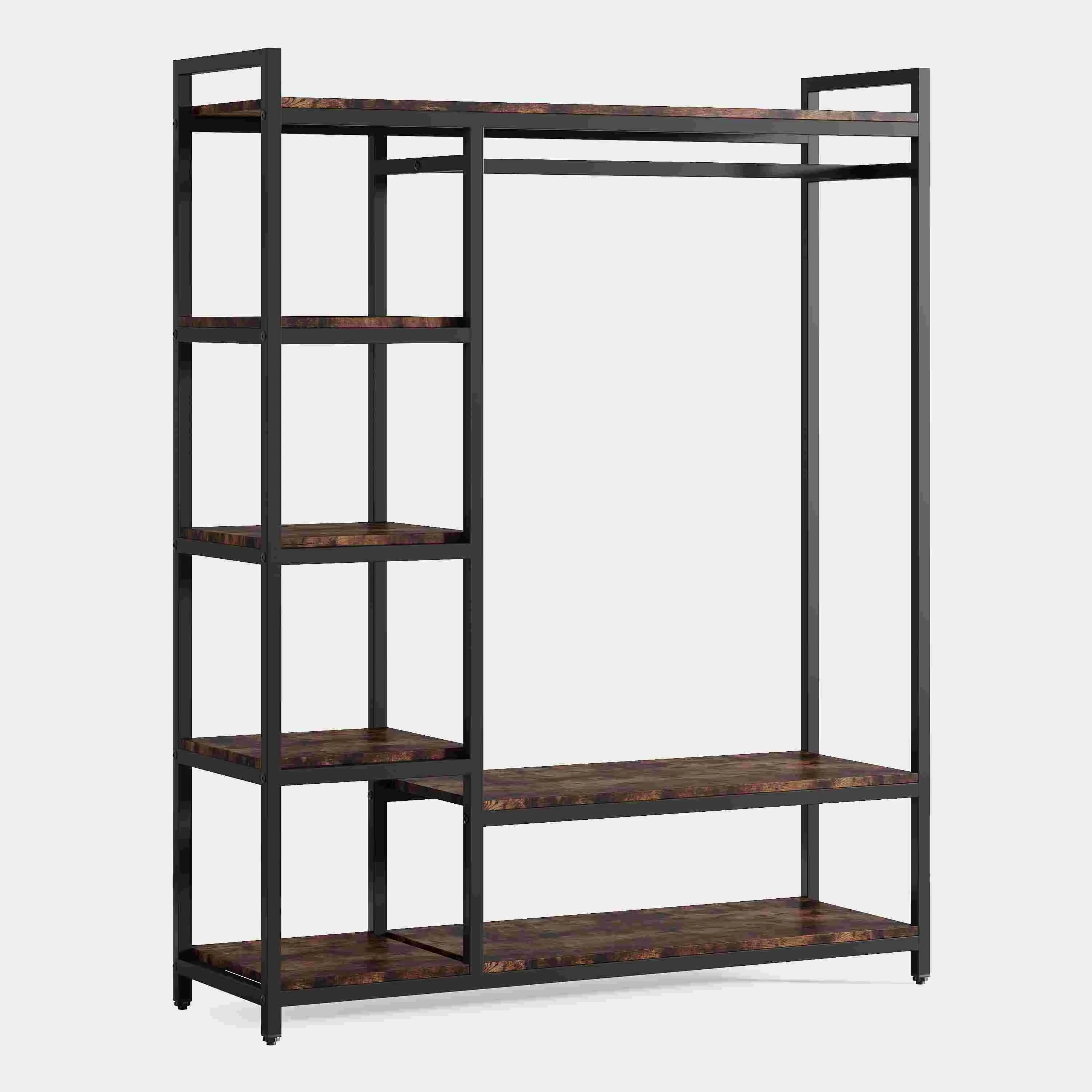 Freestanding Closet Organizer, Garment Rack with 6 Shelves