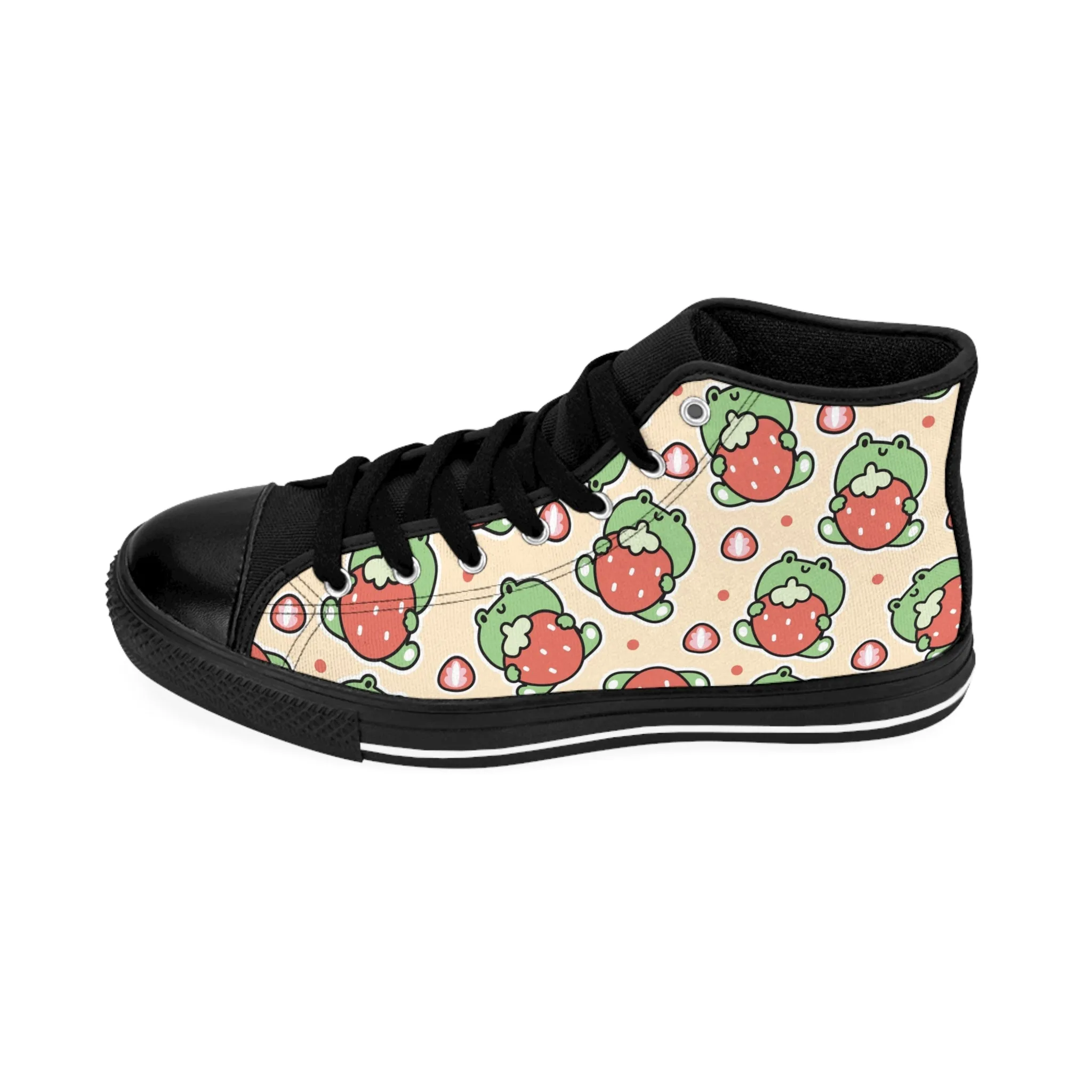 Frog and Strawberry Women's Classic Sneakers