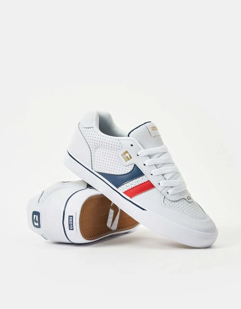 Globe Encore-2 Skate Shoes - White/Blue/Red