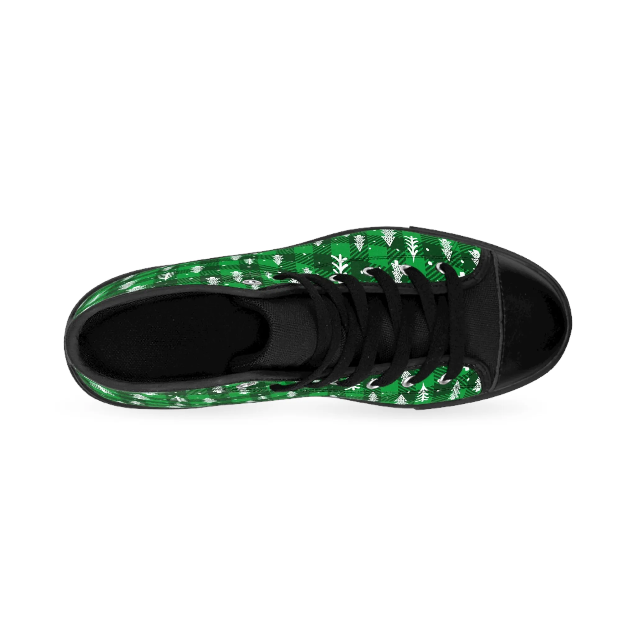 Green Trendy Christmas Trees Men's Classic Sneakers