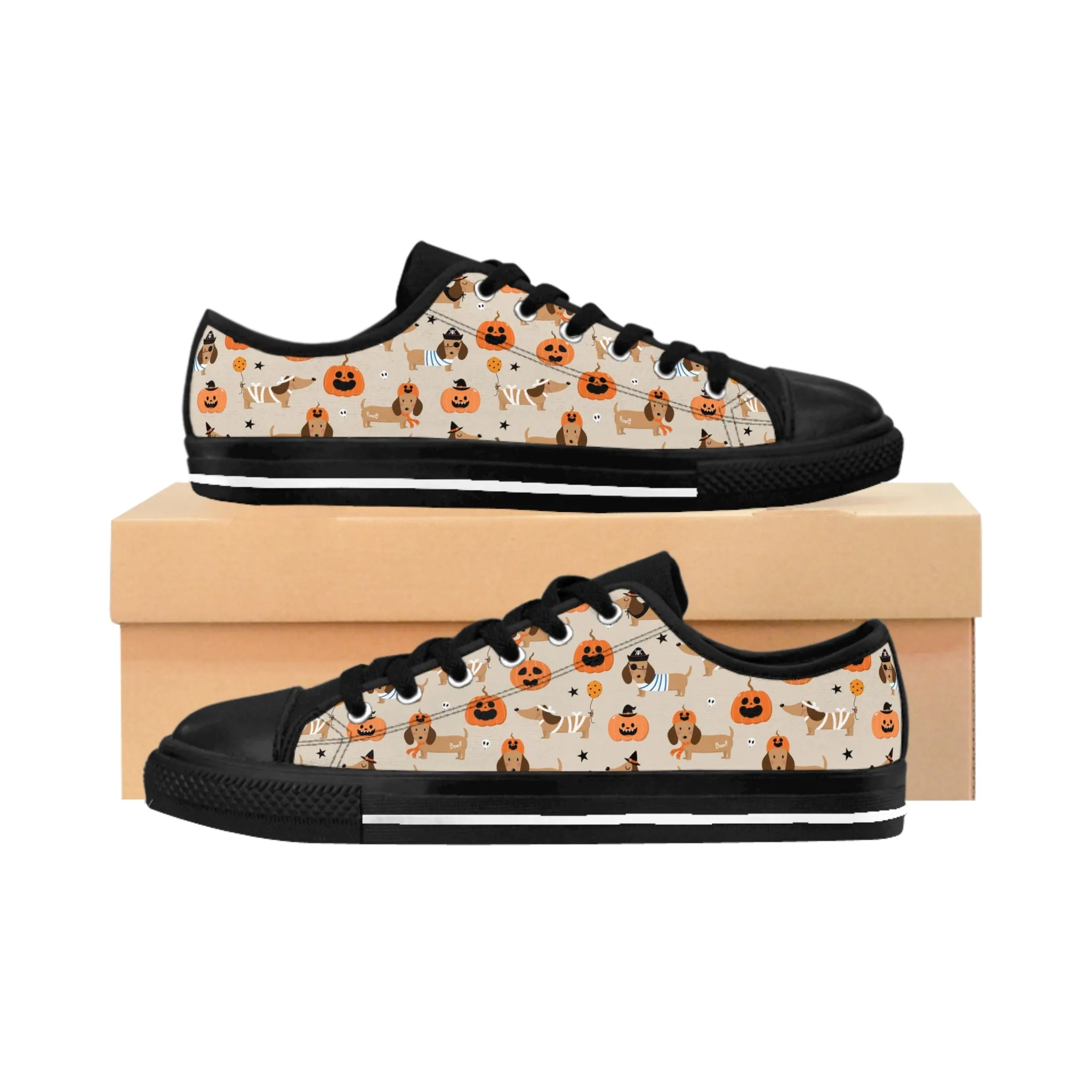 Happy Halloween Dachshund Pumpkin Dog Women's Sneakers