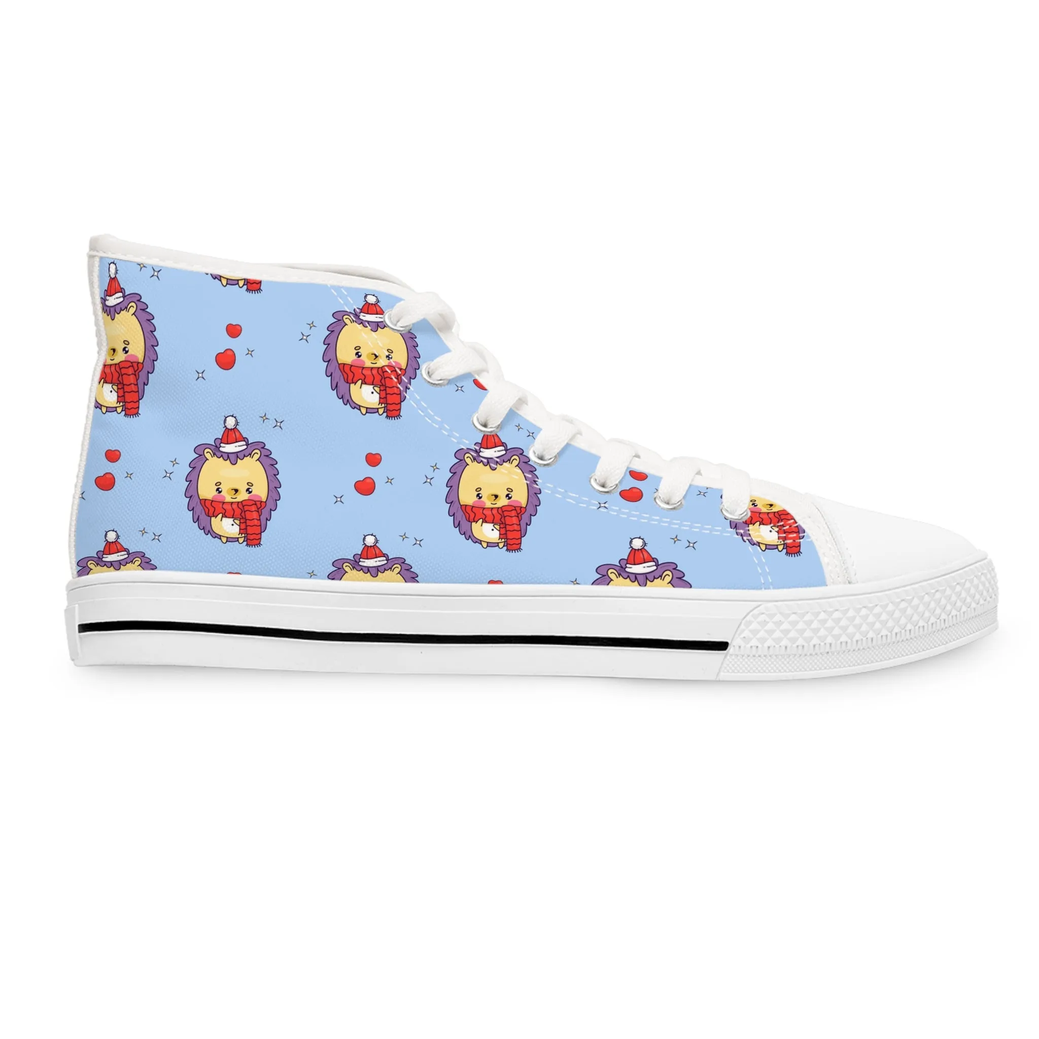 Hedgehog Santa Women's High Top Sneakers