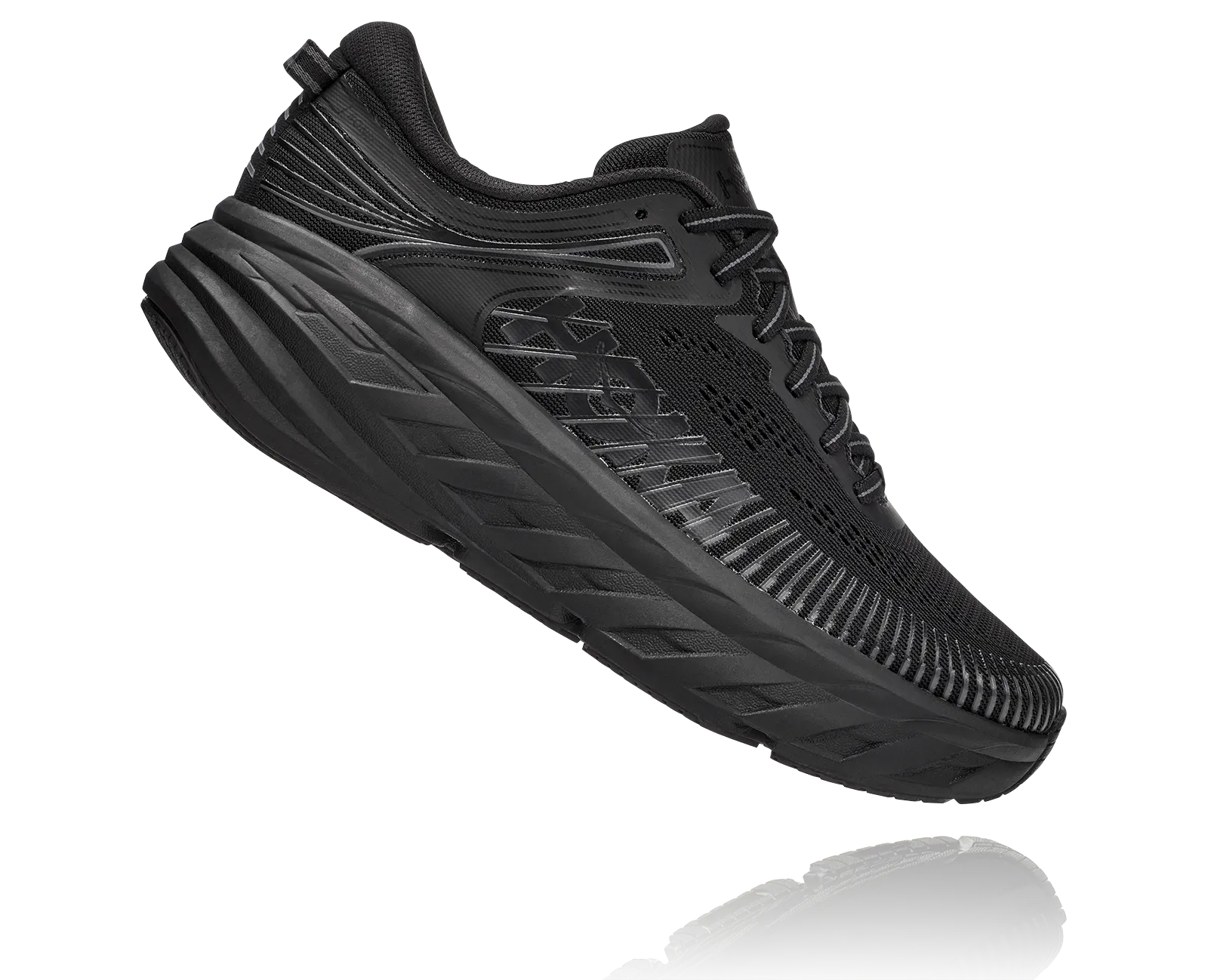 HOKA WOMENS BONDI 7 - BLACK / BLACK