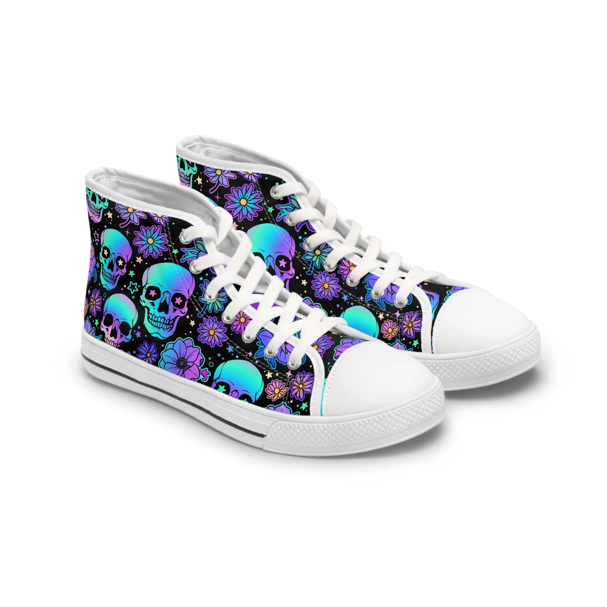 Holographic Skeletons Women's High Top Sneakers