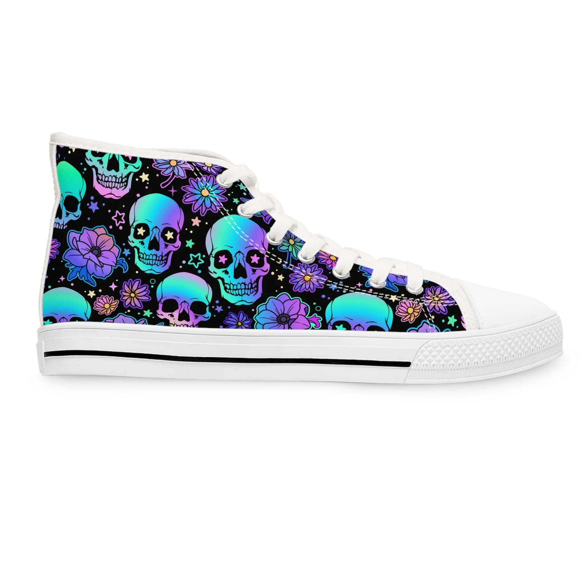 Holographic Skeletons Women's High Top Sneakers