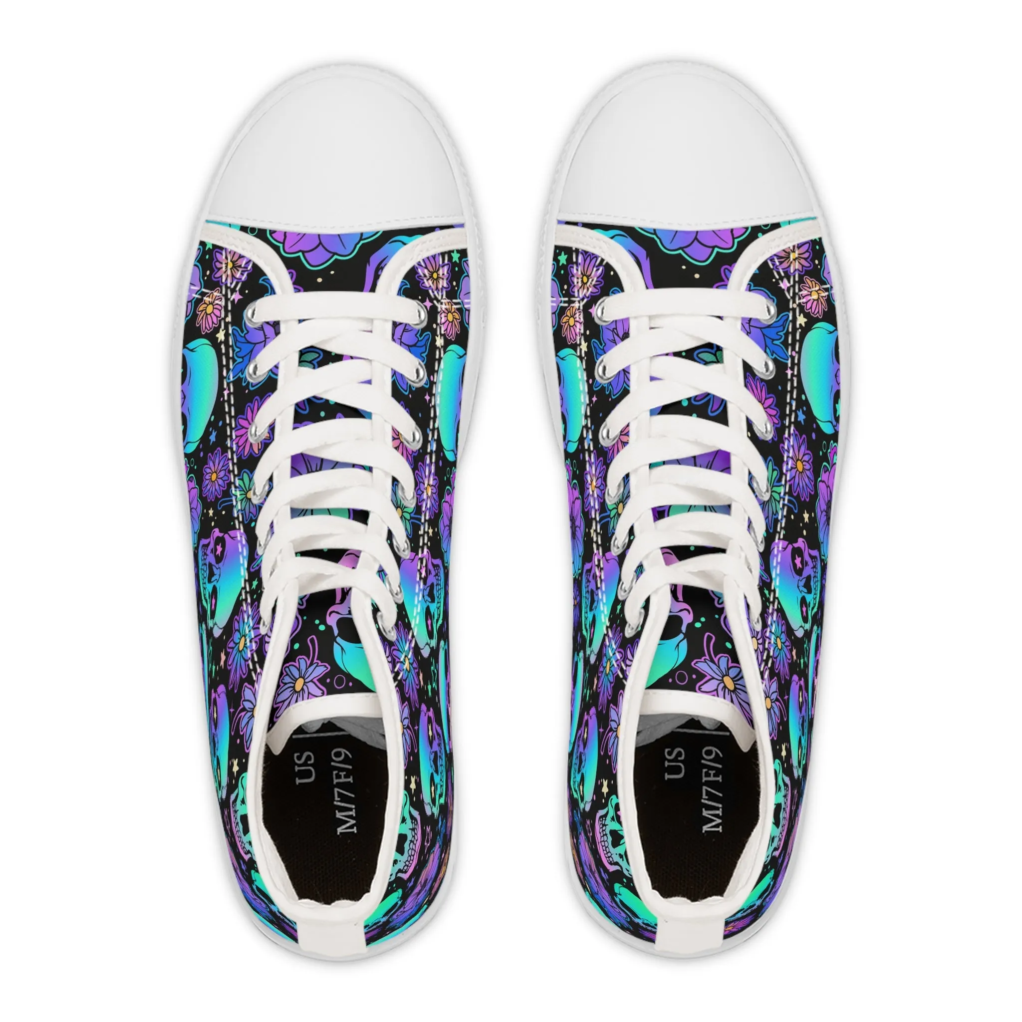 Holographic Skeletons Women's High Top Sneakers