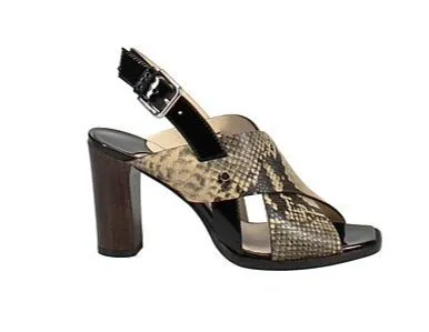 JIMMY CHOO - AIX SNAKESKIN-EMBOSSED LEATHER SLING BACK SANDALS **FREE SHIPPING**