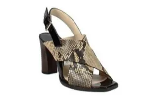 JIMMY CHOO - AIX SNAKESKIN-EMBOSSED LEATHER SLING BACK SANDALS **FREE SHIPPING**