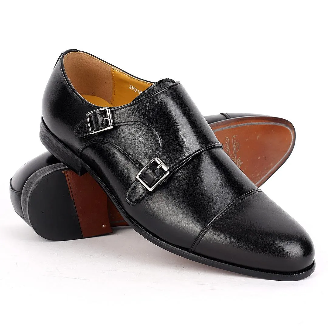 J.M Weston Classy Black Double strap Designed Men's Leather Shoe