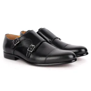 J.M Weston Classy Black Double strap Designed Men's Leather Shoe