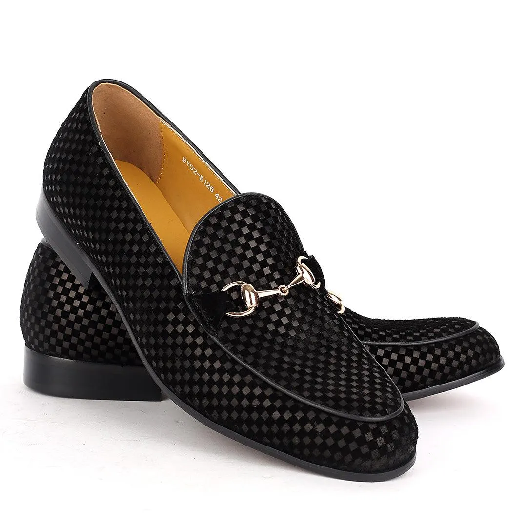 J.M Weston Classy Suede Checkers and Gold  Designed Shoe