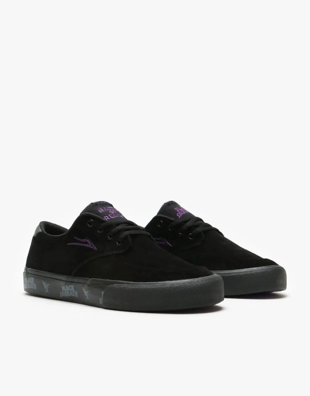 Lakai x Black Sabbath Riley 3 Skate Shoes - Black Suede