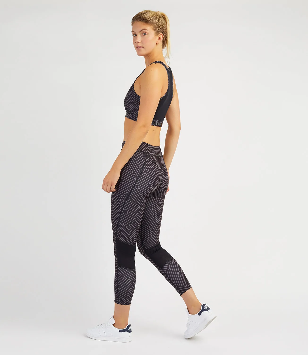 Louise 7/8 Leggings-Black/Anthracite Print