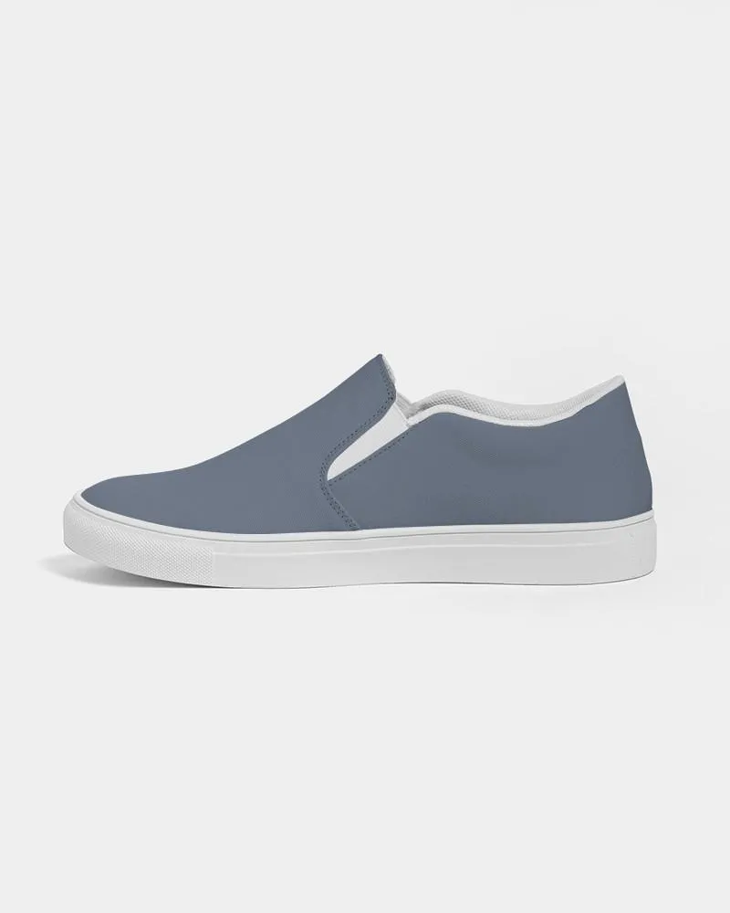 Medium Dark Blue Slip-On Canvas Sneakers | Women's | Medium Dark Pale Pastel Blue | C30M15Y0K60