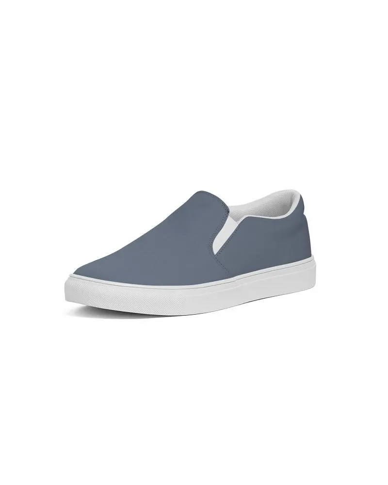 Medium Dark Blue Slip-On Canvas Sneakers | Women's | Medium Dark Pale Pastel Blue | C30M15Y0K60