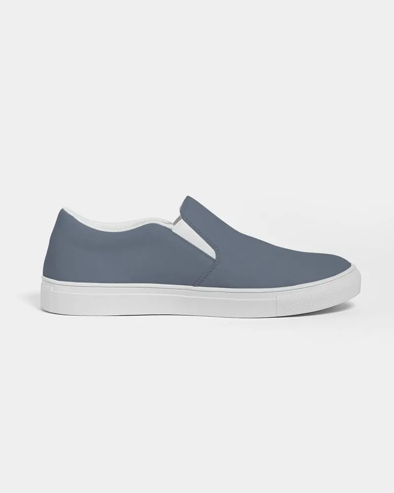 Medium Dark Blue Slip-On Canvas Sneakers | Women's | Medium Dark Pale Pastel Blue | C30M15Y0K60