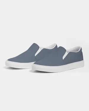 Medium Dark Blue Slip-On Canvas Sneakers | Women's | Medium Dark Pale Pastel Blue | C30M15Y0K60