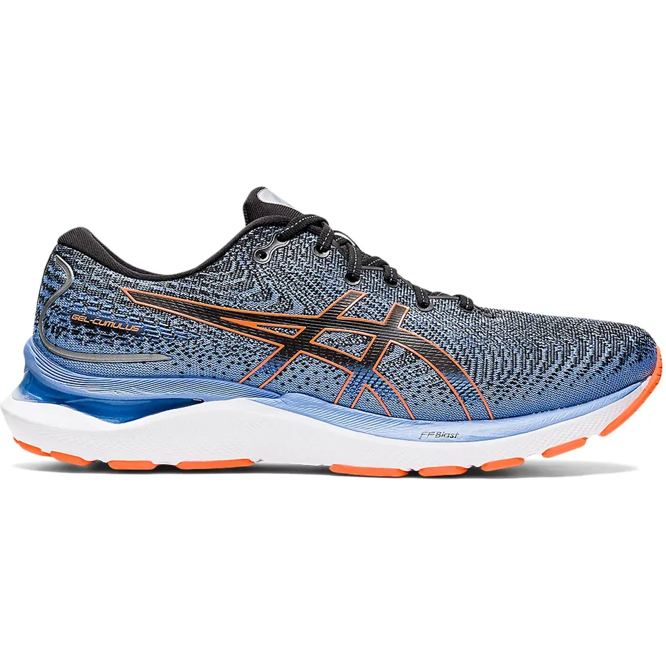 Men's Asics GEL-Cumulus 24, Black/Shocking Orange, 8.5 2E Wide