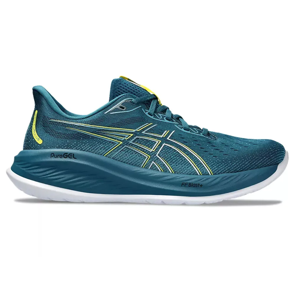 Men's Asics GEL-Cumulus 26, Evening Teal/Bright Yellow, 10.5 4E Extra Wide