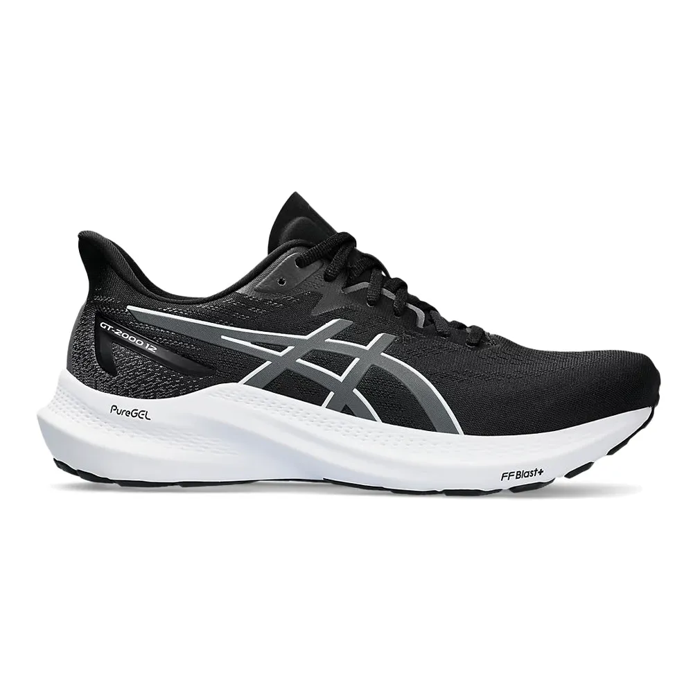 Men's Asics GT-2000 12, Black/Carrier Grey, 12.5 4E Extra Wide