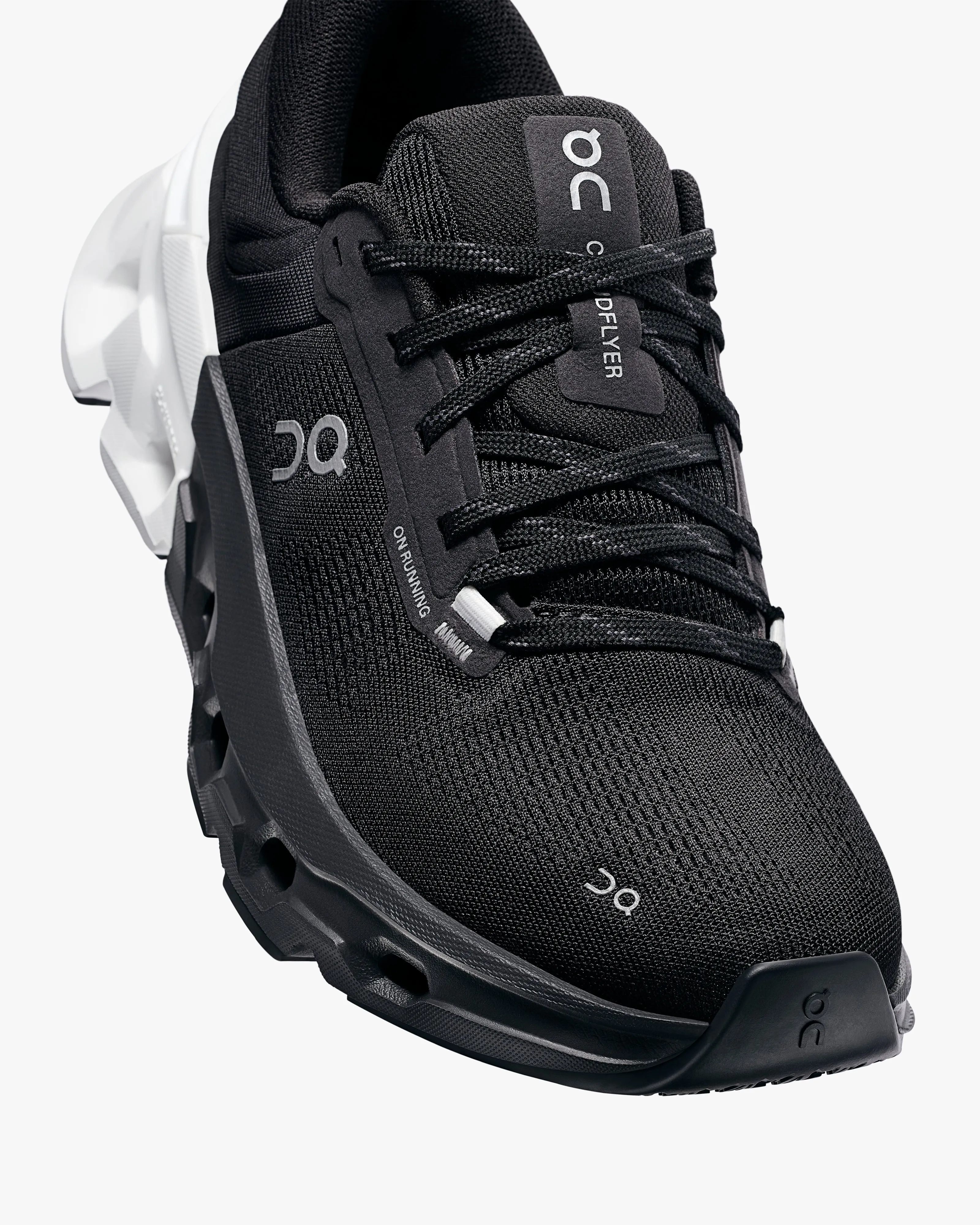 Men's On Cloudflyer 5 Running Shoe in Black | White