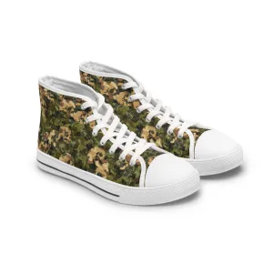 Military Camo Skeleton Women's High Top Sneakers