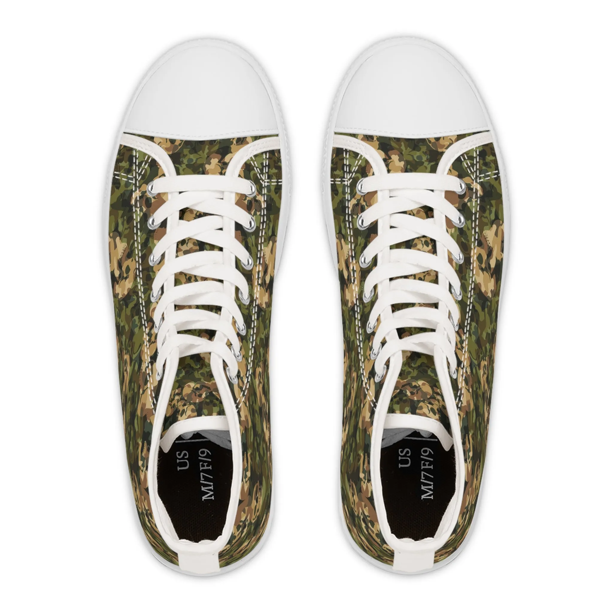 Military Camo Skeleton Women's High Top Sneakers