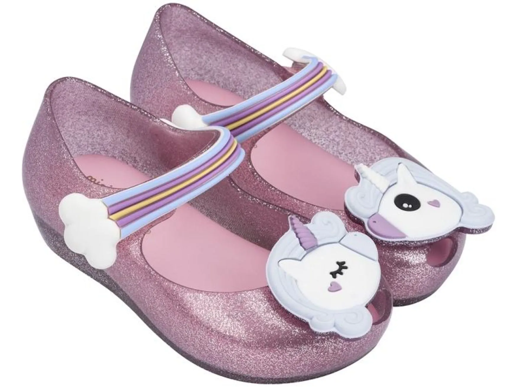 Mini Melissa Pink Glitter Unicorn Shoes