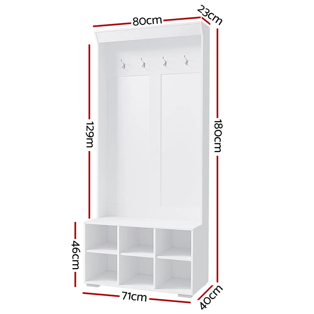 Multi-functional Shoe Cabinet Hall Tree with Bench, Hooks - Artiss