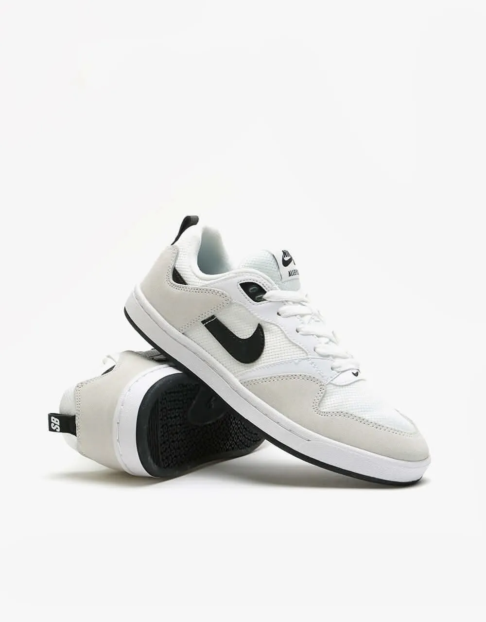 Nike SB Alleyoop Kids Skate Shoes - White/Black/White