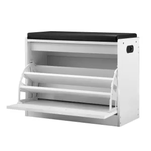 Oikiture Shoe Cabinet Bench Shoes Storage Cupboard Footwear Stand White