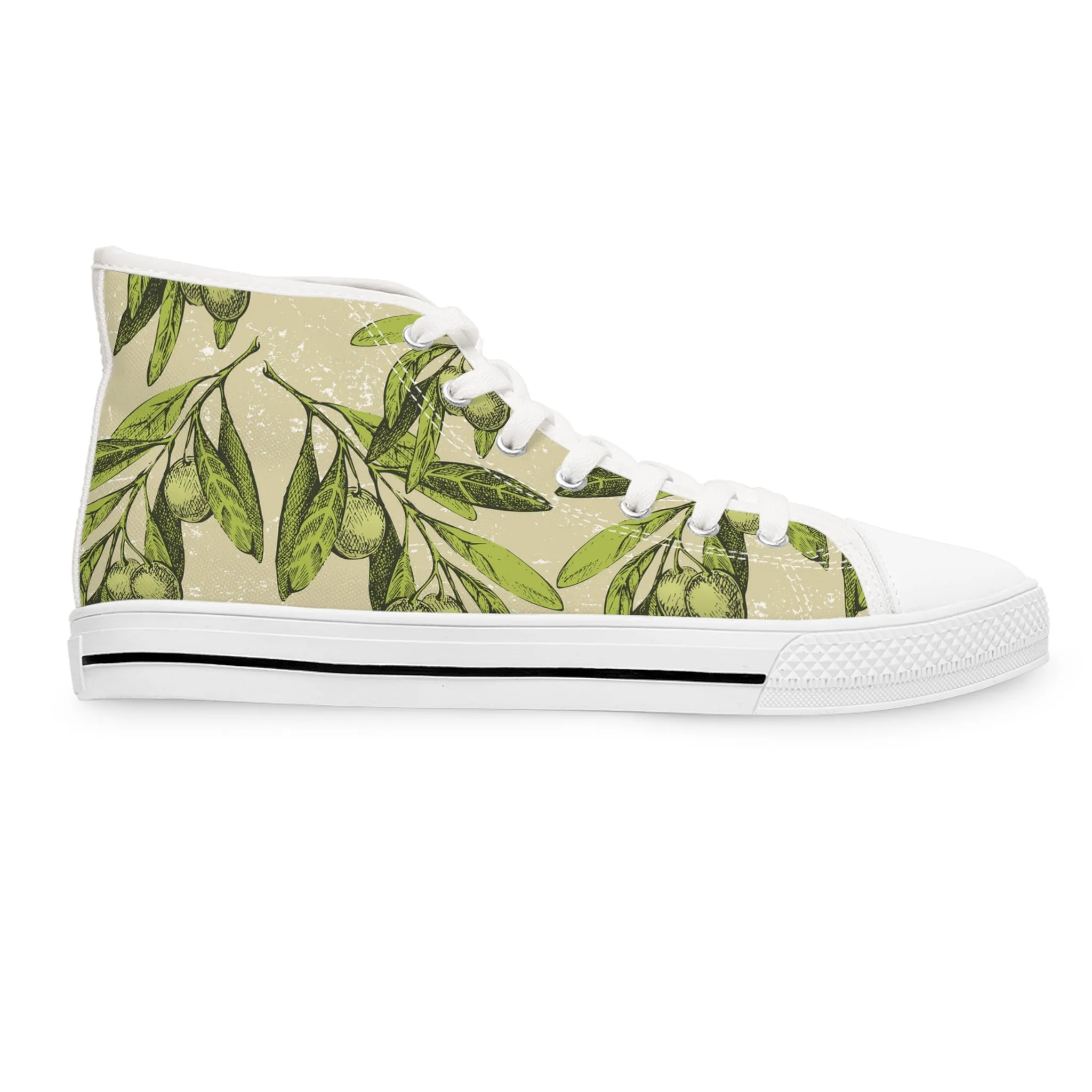 Olive Branches Women's High Top Sneakers