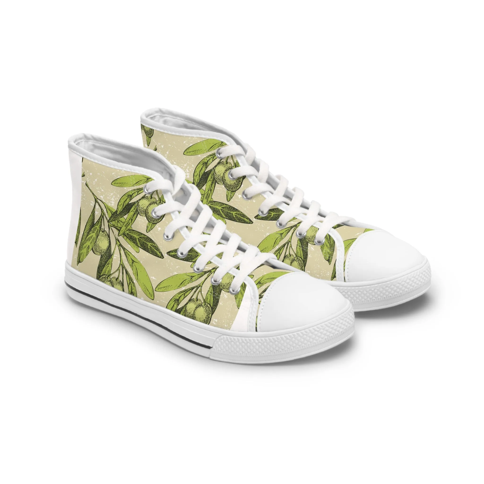 Olive Branches Women's High Top Sneakers