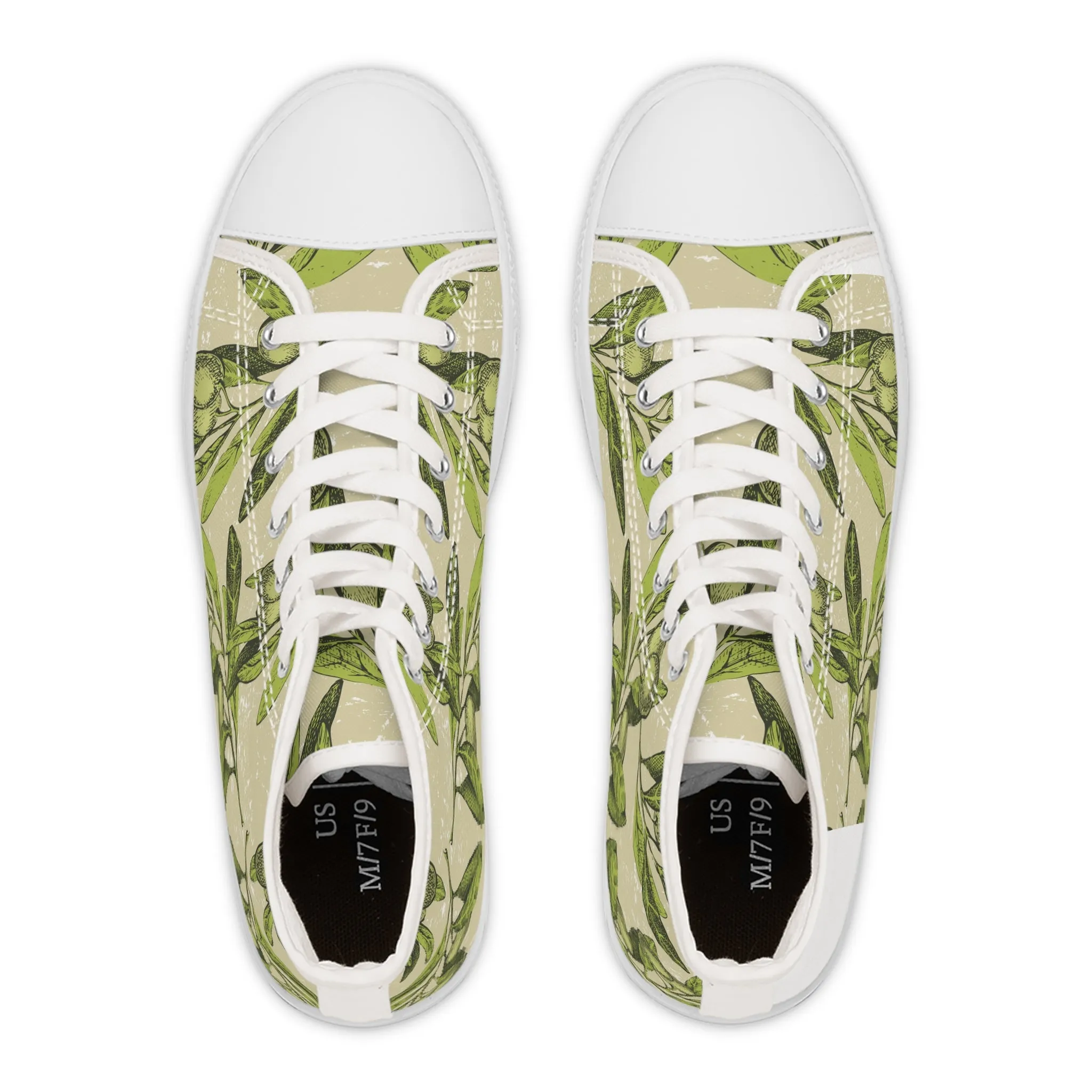 Olive Branches Women's High Top Sneakers