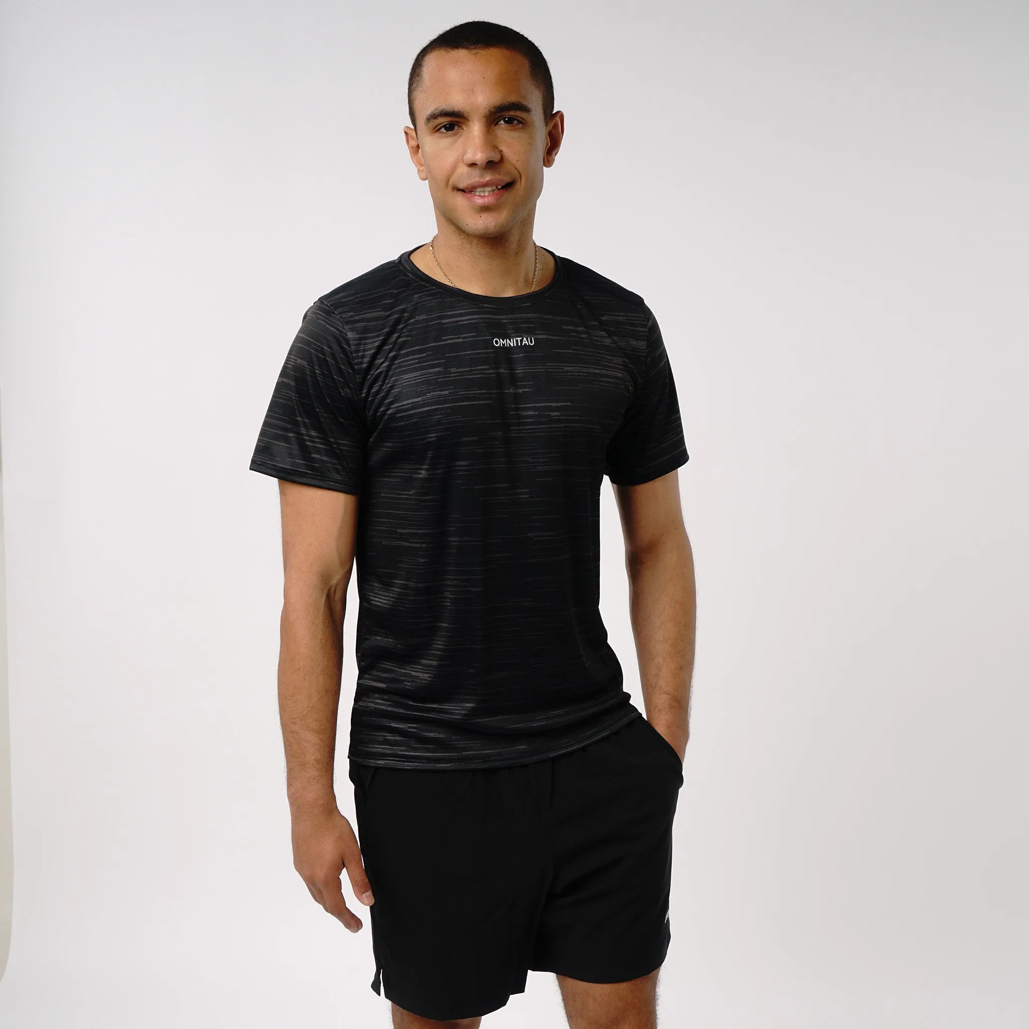 Omnitau Men's PriTech Phi Breathable Running T-Shirt - Black