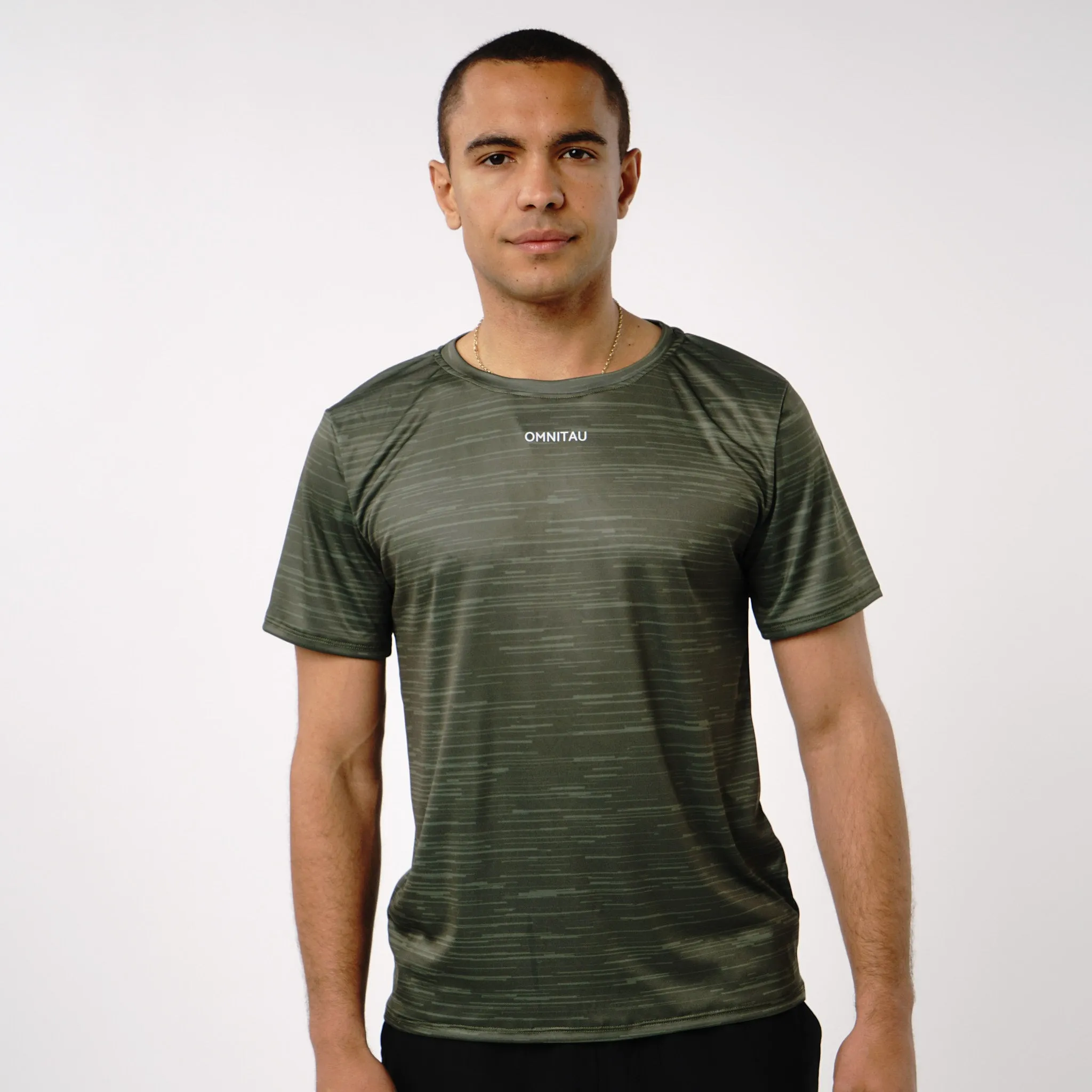 Omnitau Men's PriTech Phi Breathable Running T-Shirt - Khaki Green