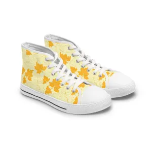 Orange Leaves Women's High Top Sneakers