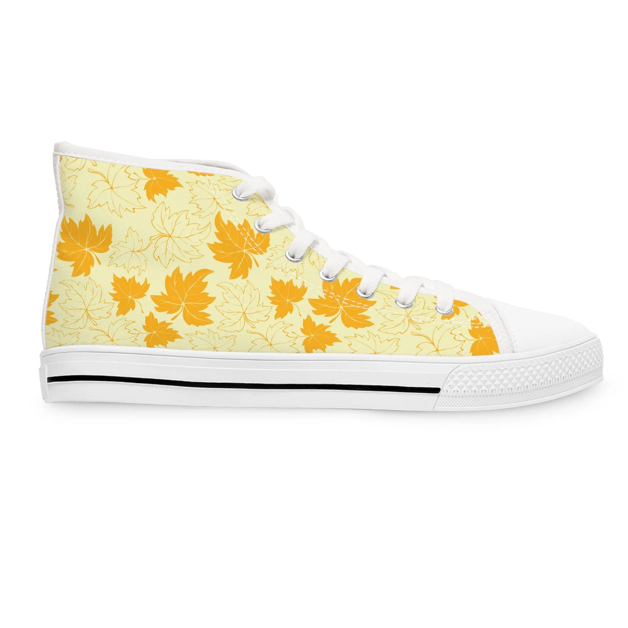 Orange Leaves Women's High Top Sneakers