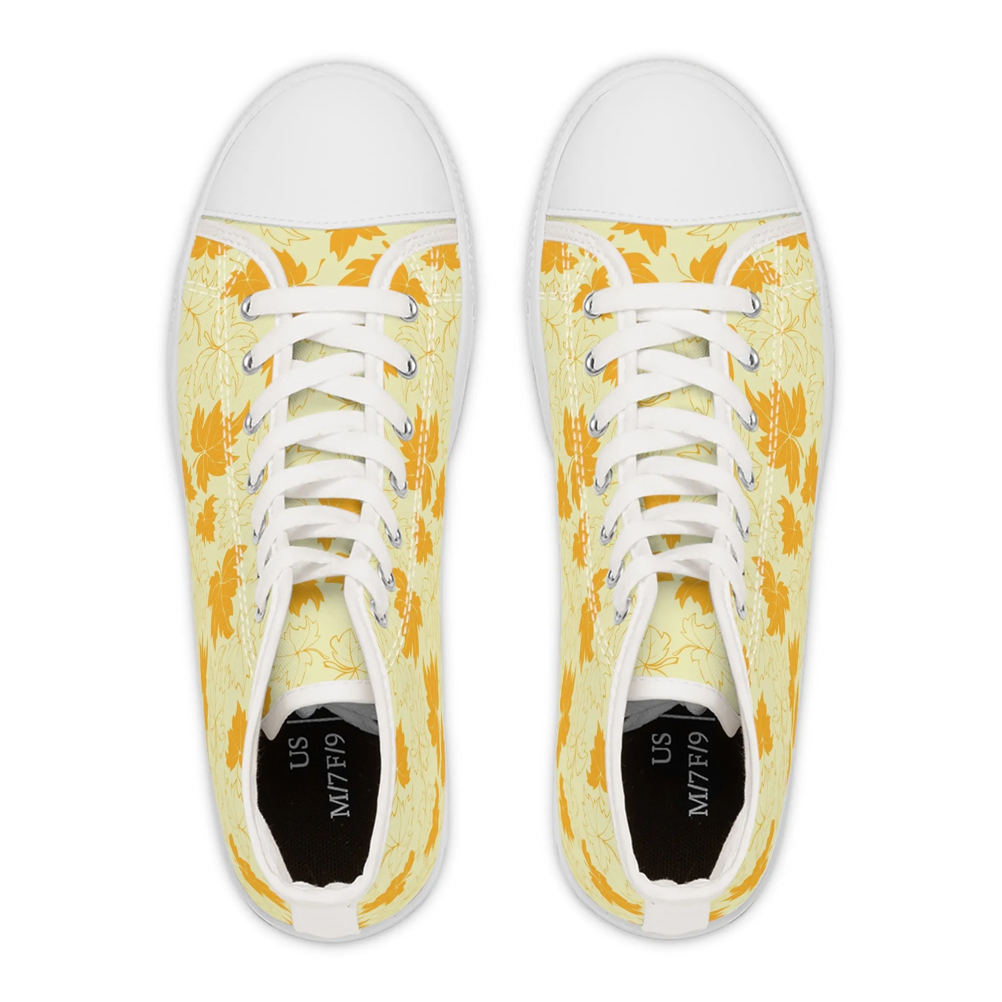 Orange Leaves Women's High Top Sneakers