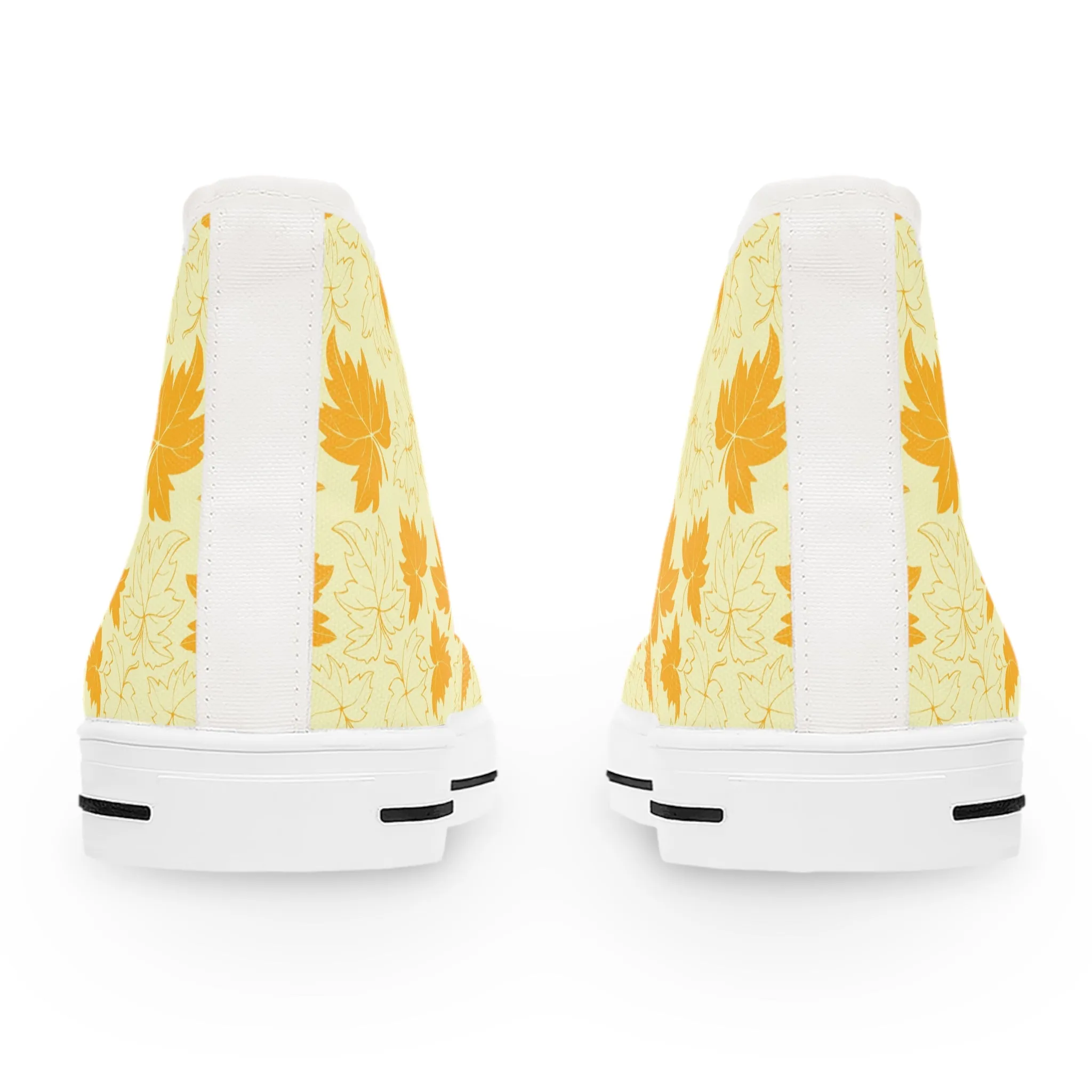 Orange Leaves Women's High Top Sneakers