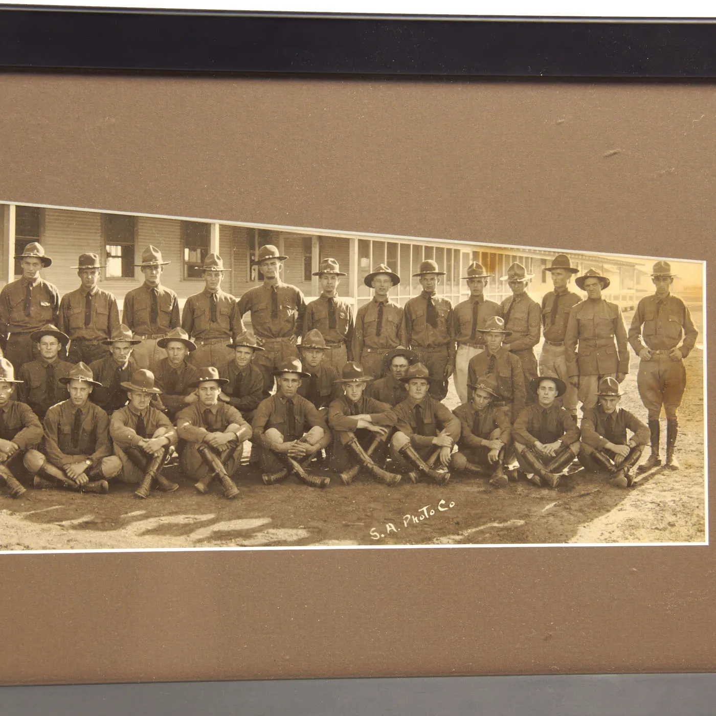 Original U.S. WWI 50th Aero Squadron Framed Yardlong Portrait Featuring Medal of Honor Recipient Lt. Erwin R. Bleckley, Finder of “The Lost Battalion”