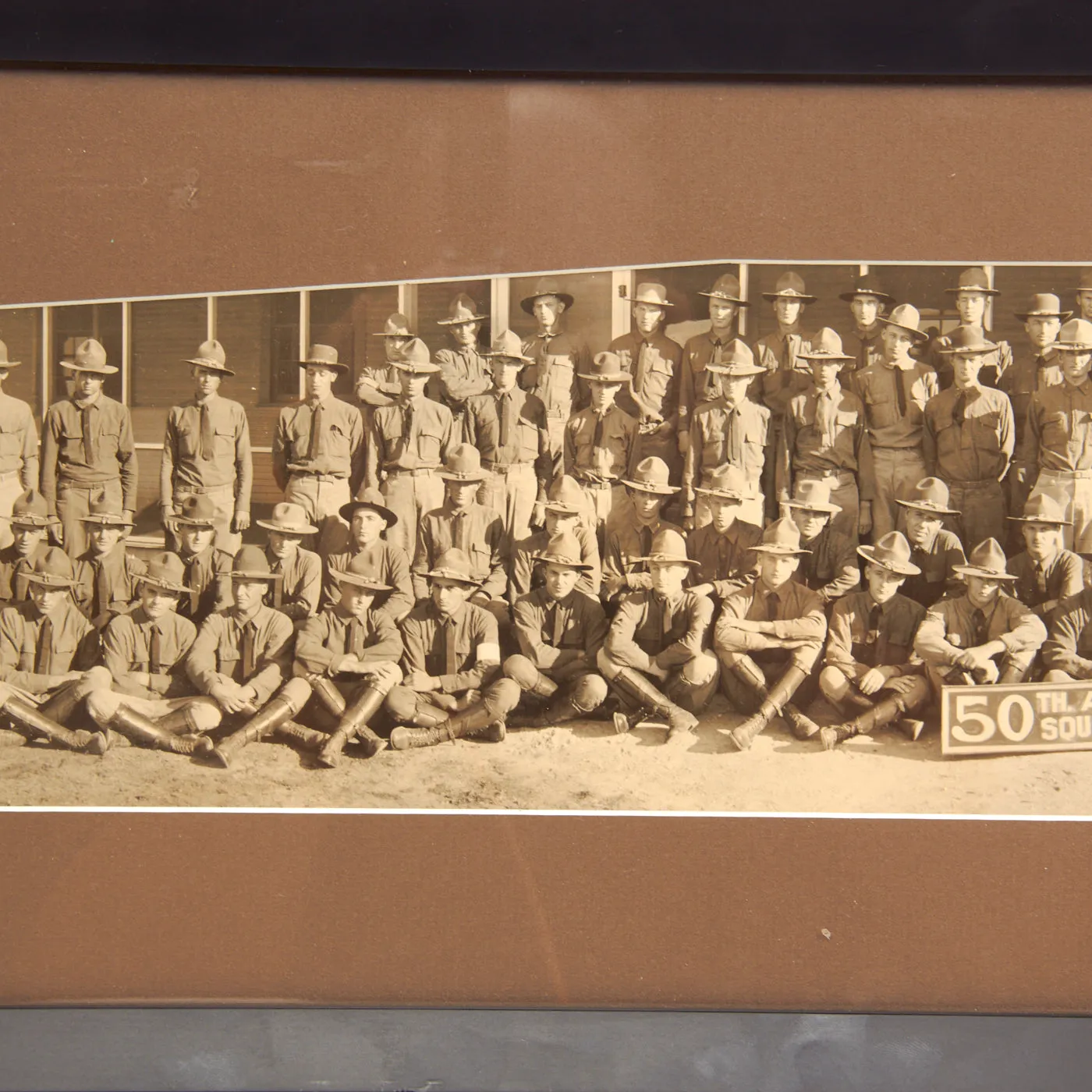 Original U.S. WWI 50th Aero Squadron Framed Yardlong Portrait Featuring Medal of Honor Recipient Lt. Erwin R. Bleckley, Finder of “The Lost Battalion”